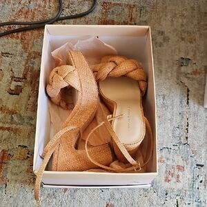 Loeffler Randall Fae-R Braided Platform Sandals Sz 9.5